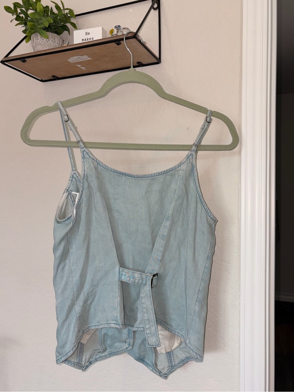Young Fabulous & Broke Pale Blue Denim Button-Front Cami - Picture 2 of 2